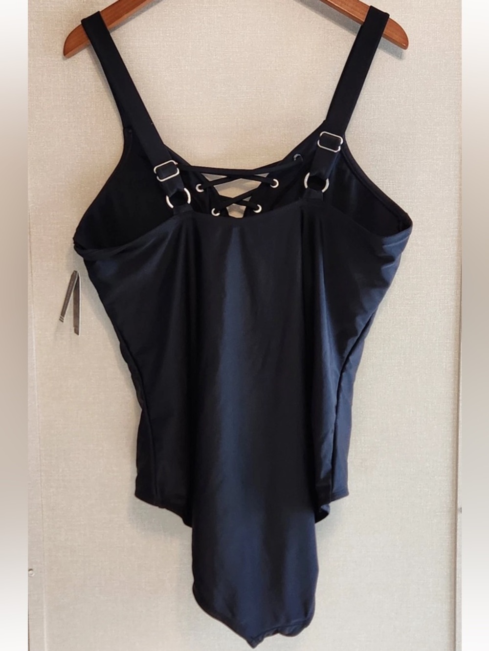 Nautica 3X Black One-Piece Swimsuit - Picture 6 of 12